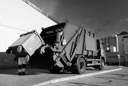 Garden clearance process with recycling bins