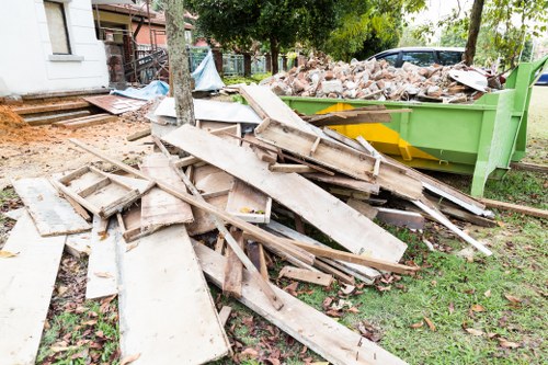 Garden clearance process in action