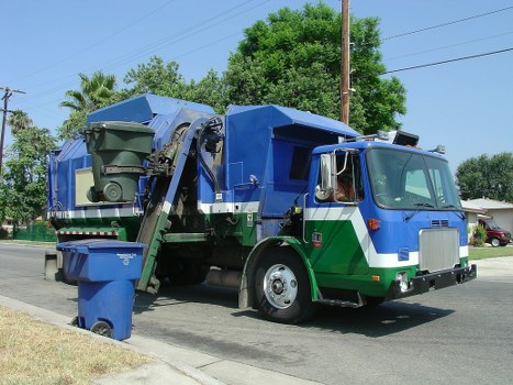 Team performing garden debris removal