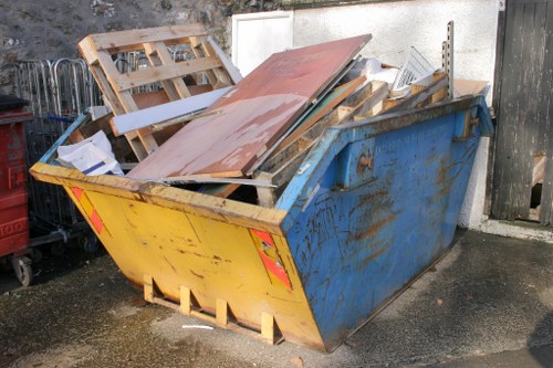 Clearing debris from a Docklands garden