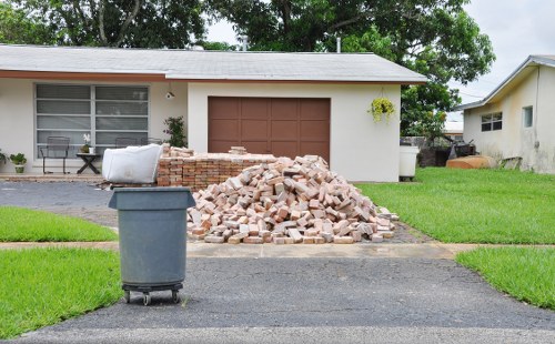 Garden debris being removed