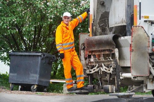 Clearing garden debris with specialized tools