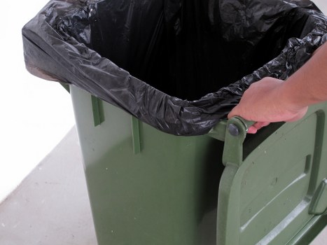 Recycling and composting setup in garden clearance